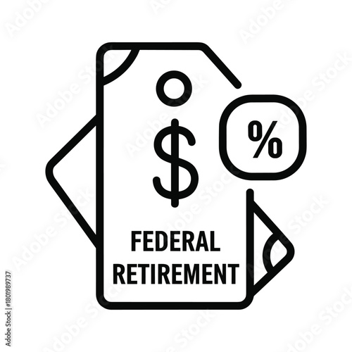 Federal retirement savings concept with dollar sign and percentage