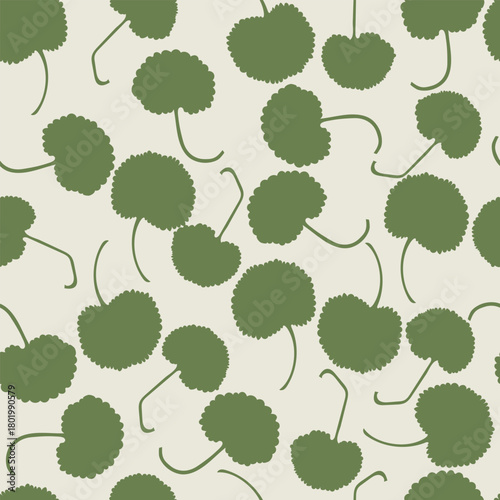 Seamless pattern with green  lily leaves. Vector illustration