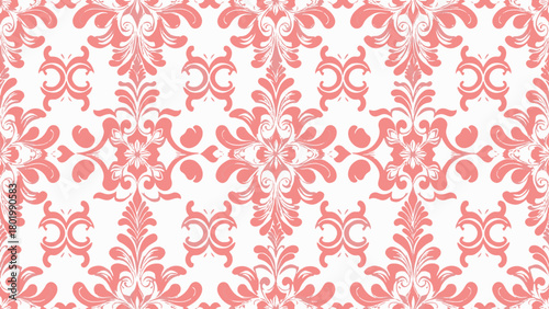 Seamless floral damask pattern vintage ornamental design