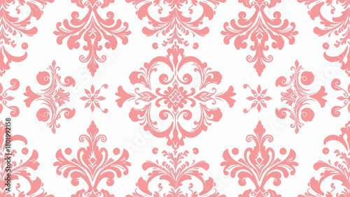 Seamless floral damask pattern vintage ornamental design