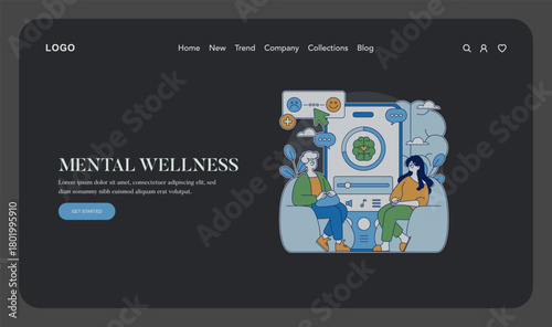 Mental Wellness Therapy Session Vector Illustration