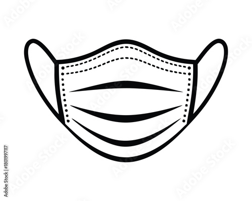 Medical surgical face mask vector icon illustration for health virus safety