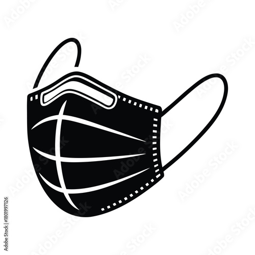 Medical surgical face mask icon for protection from virus and germs