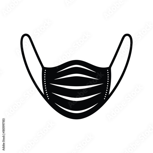 Medical face mask icon for health protection and disease prevention