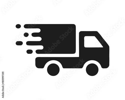 Speedy delivery truck icon vector graphic for quick shipping service