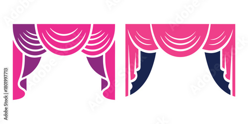 Decorative stage valance and curtain vector designs for event decor