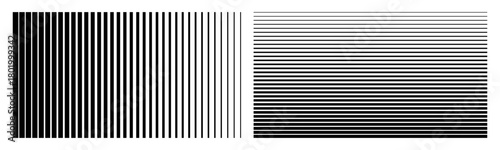 Striped halftone gradient lines patterns set. Abstract vector blend retro minimal backgrounds for posters, banners
