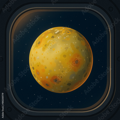 Vector Illustration of Jupiter's IO from Spacecraft