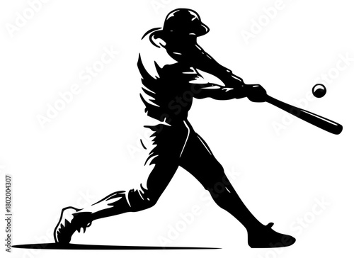 Baseball batter silhouette