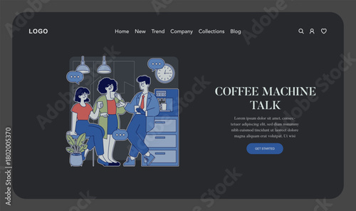 Office Coffee Break Discussion Vector Illustration