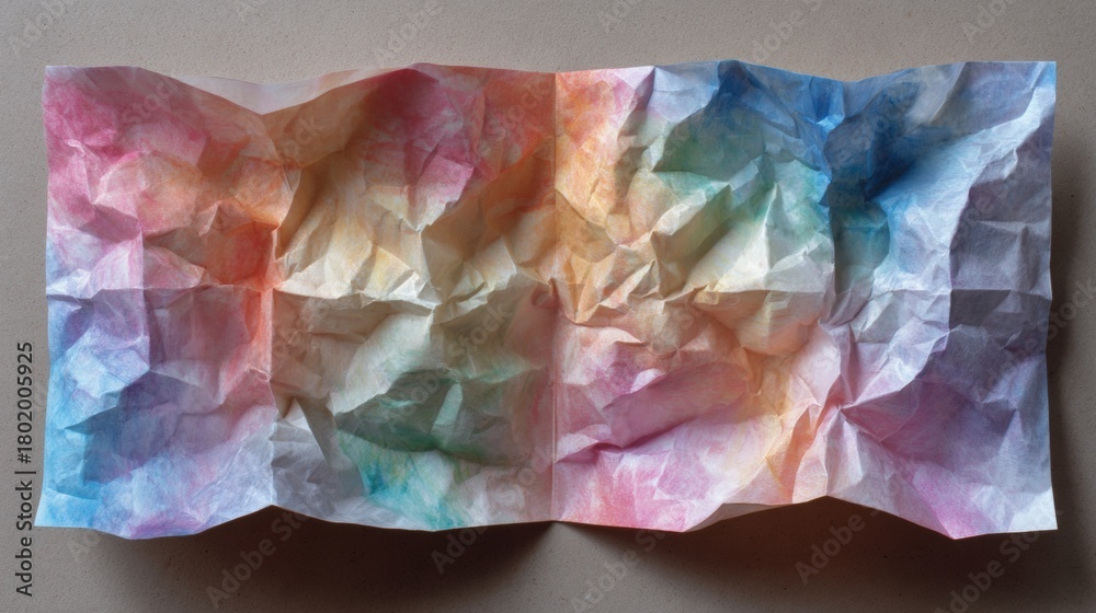 Fototapeta premium Close-up of a piece of crumpled paper. the paper appears to be slightly wrinkled and creased, giving it a textured appearance.