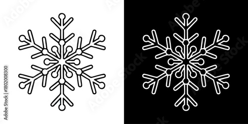 Winter Symmetrical Snowflake Vector Icon