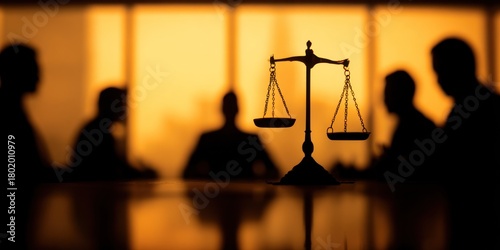 Justice and Law - Scales of Justice in a Courtroom Setting.
