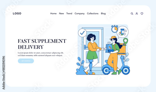 Fast Supplement Delivery Vector Illustration