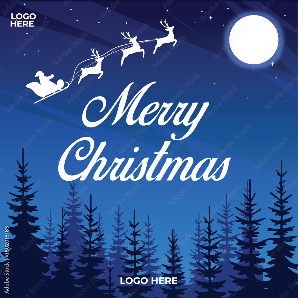 Naklejka premium Merry Christmas! Celebrate the Joy, Magic, and Festive Cheer of the Holiday Season with Santa, Snow, and Sparkling Lights