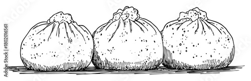 sack of goods or flour hand drawn doodle sketch vector laser engraving