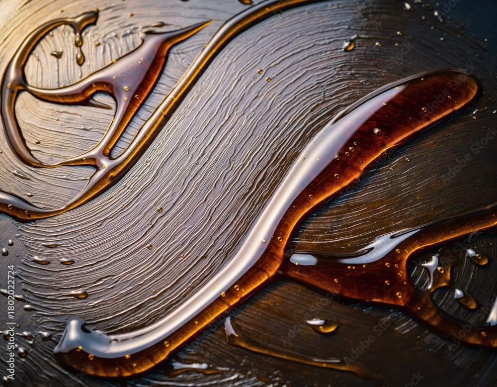 Obraz premium Abstract Grease Smudges Creating Unique Lines on Metal Surface