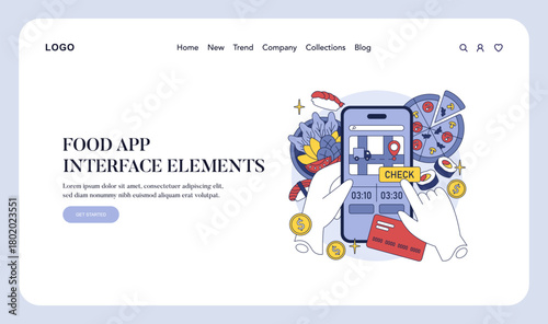 Food Delivery App Interface Vector Illustration Design