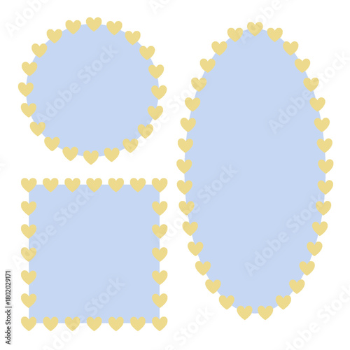 set of vector frames love border journaling sky blue pastel colour scrapbook element