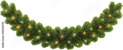 Arched Garland with Red, Yellow, and Green Lights