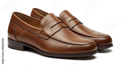 Wallpaper Mural 柔らかな光が革の質感を際立たせる茶色のローファー クラシックで洗練された大人の足元を飾る一足. AI Generated Torontodigital.ca