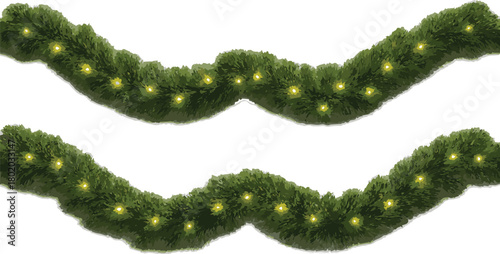 Double Wavy Garland with Warm White Lights