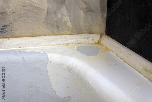 Peeling Bathtub Paint Close-Up