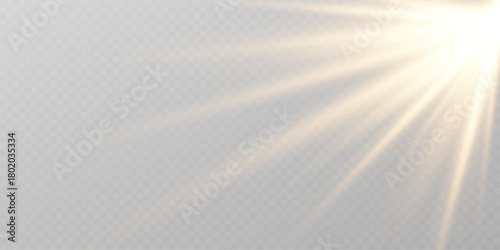 Shining sun lens flare burst vector sunlight glow.