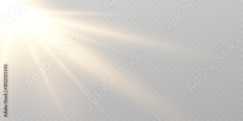 Shining sun lens flare burst vector sunlight glow.