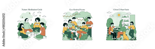 Nature Meditation, Eco Gathering, Urban Green Scene