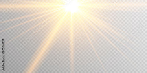 Gold flare sunlight glow bright lens glare PNG.