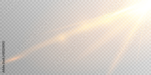 Gold flare sunlight glow bright lens glare PNG.