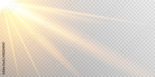 Gold flare sunlight glow bright lens glare PNG.