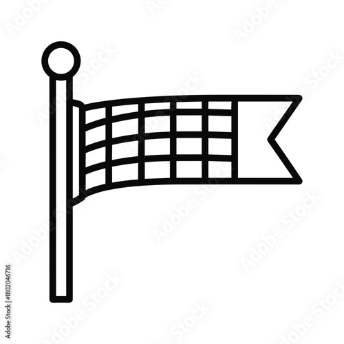 A checkered flag waving on a pole, symbolizing victory, finish line, or achievement