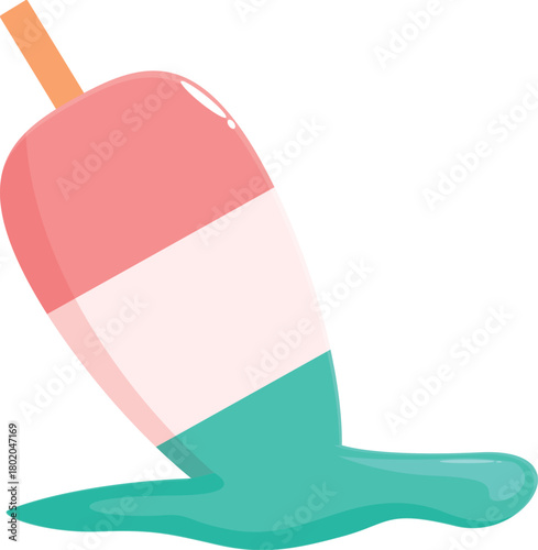 Refreshing popsicle melting on a hot summer day, featuring three distinct flavors