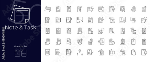 Note And Task Line Editable Icons set