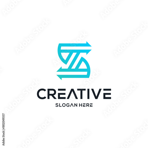 letter s arrow accounting finance logo design vector