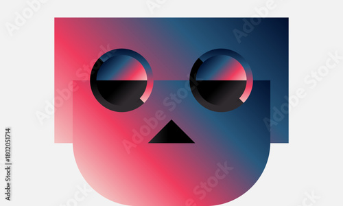 abstract geometric character design of a confused person