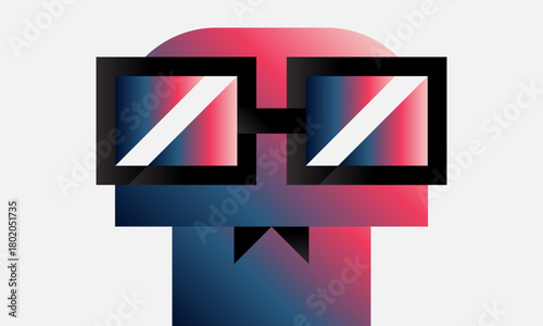 abstract geometric character design of a manager