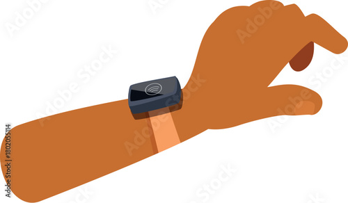 Person using smartwatch to make a contactless payment in a store