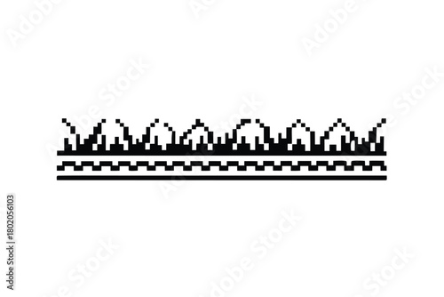 An isolated, monochrome game controller icon surrounded by spiky grass stands on transparent backdrop