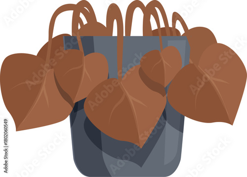 Potted plant withering due to lack of watering, symbolizing neglect and the importance of plant care