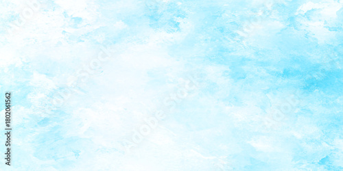 The texture resembles a gentle blending of watercolors with smooth transitions, Abstract watercolor design with a soft sky blue color palette dominated by shades of blue.