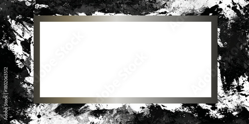 acrylic brush painted grunge border frame with soft and bold watercolor stains and splashes of various hand drawn brush texture.