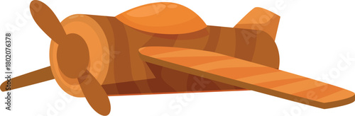 Children's wooden toy airplane flying, perfect for playtime, creativity, and learning