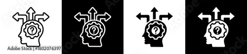 Decision Making Icon Set In Black And White Filled Style Collection