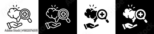 Forensic Psychology Icon Set In Black And White Filled Style Collection