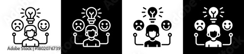 Personality Icon Set In Black And White Filled Style Collection