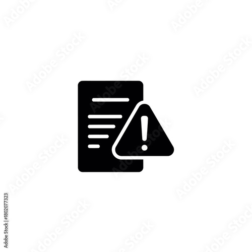 Billing Issue Icon with Invoice and Warning
