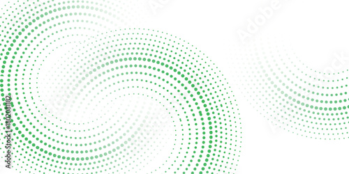 White abstract background with overlapping green dotted lines. Modern and futuristic circle style concept for banners, flyers, presentations, certificates and cards.